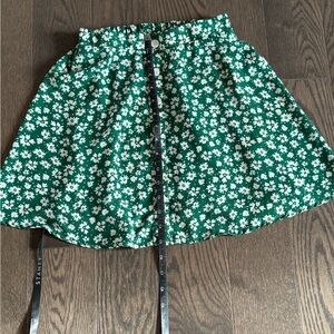 Adorable Flirty Floral Green Skirt